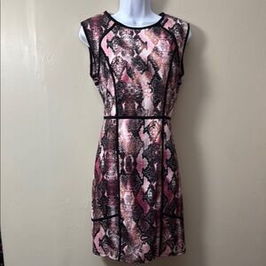 Jennifer Lopez Black Pink Sheath Cocktail Dress